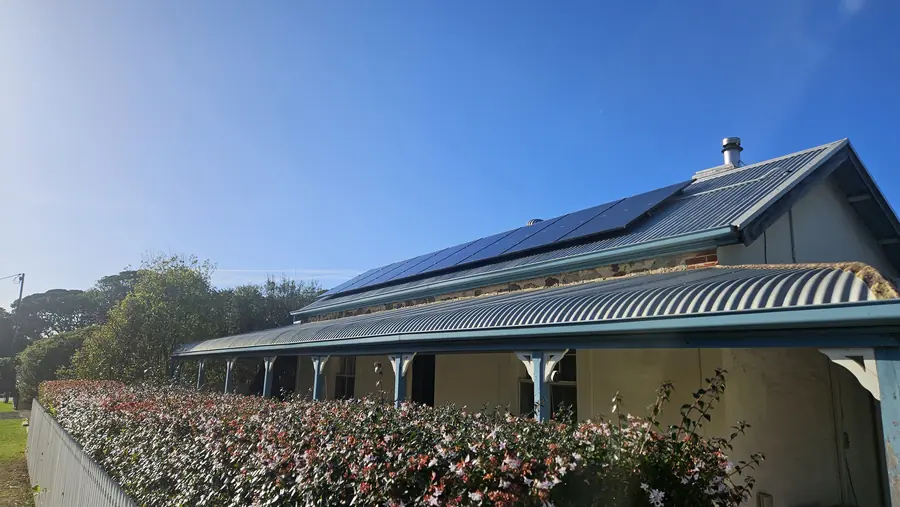 Normanville Risen solar panels installed across a long roof